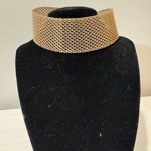 Elegant Gold Mesh Choker Necklace